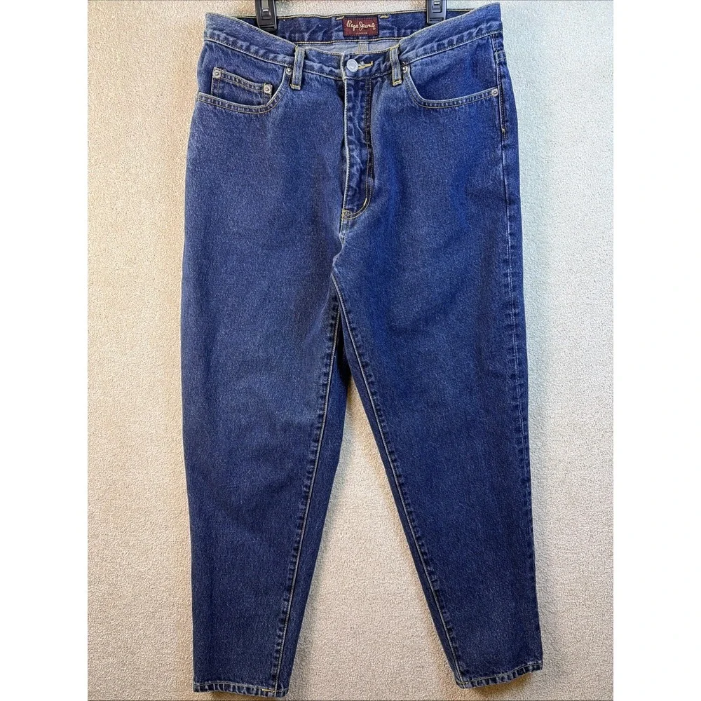 Pepe Jeans Original Pepe Betty Jeans Womens 31 Blue‎ High Rise Tapered Dark Wash